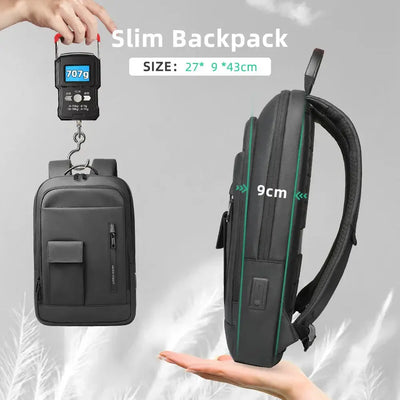 HK Slim 15.6'' Laptop Backpack Men's Business Backpacks with USB Port Lightweight Work Bag for College Daily Travel Back Pack