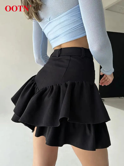 OOTN Street Black High Waist Shorts Skirts Summer Sexy Mini Shorts Female Spring Casual Cotton Linen Zipper Shorts Women 2024