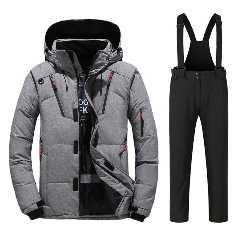 New Ski Suit Men Winter Snow Parkas Warm Windproof Outdoor Sports Skiing Down Jackets and Pants Male Snowboard Wear Overalls