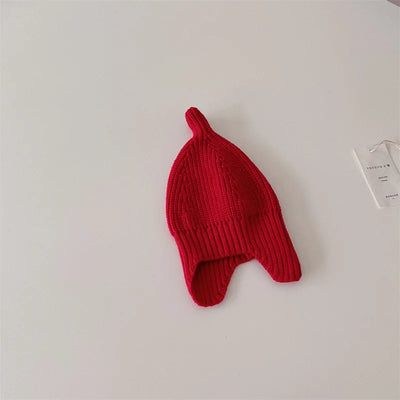 Autumn Winter Knitwear New Infant Baby Earmuffs Knitting Cap Kid Boy Girl Solid Nipple Style Casual Hat Toddler Knit Soft Caps