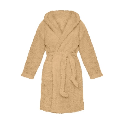 Winter Warm Casual Robes Woman Ear Hooded Bathrobe Plush Robe V Neck Long Sleeve Shawl Kimono Warm Bath Robes Coat