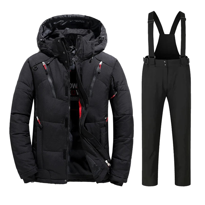 New Ski Suit Men Winter Snow Parkas Warm Windproof Outdoor Sports Skiing Down Jackets and Pants Male Snowboard Wear Overalls