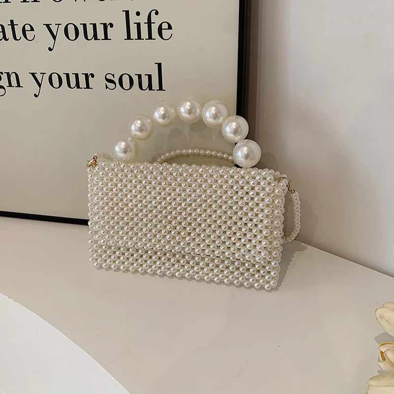 Beading Solid Square Shoulder Bags Cover Exquisite 2024 High Quality Bags for Women Party Temperament Women's Handbags Bolsa