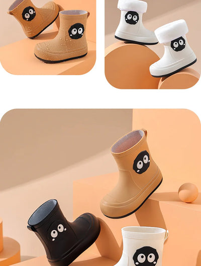 New Toddler Kids Rain Boots Children Cartoon Rain Boot Cartoon Cute Shoes for Boys Girls Waterproof EVA Non Slip Short Boots