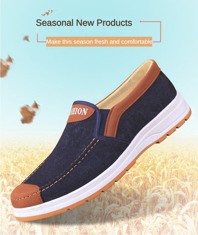 2023 Spring and Autumn Men Fashion Casual Shoes Trend Canvas Shoes Cover Feet Men Flat Shoes Lightweight and Soft Walking Shoes