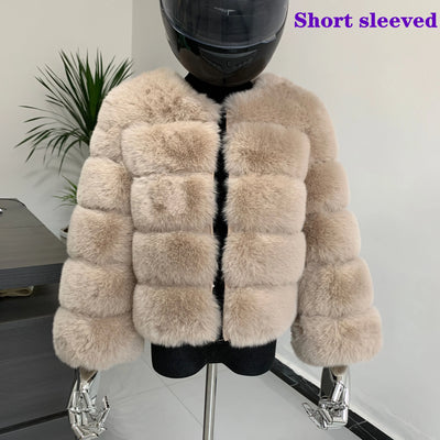 Winter coat for faux fur coat women new outerwear Fox fur short coat Fake fur  jacket furry fluffy jacket luxury woman fur Fake