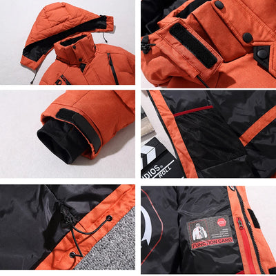 New Ski Suit Men Winter Snow Parkas Warm Windproof Outdoor Sports Skiing Down Jackets and Pants Male Snowboard Wear Overalls