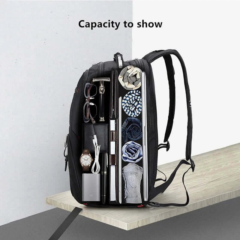 SWISS Classic Men Durable 17 Inch Laptop Backpack 80L Travel Bag College Bookbag USB Charging Waterproof Multifunctional Mochila