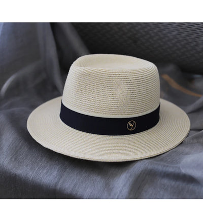 Designer New Natural Panama Soft Shaped Straw Hat Summer Women/Men Wide Brim Beach Sun Cap UV Protection Fedora Birthday Gift