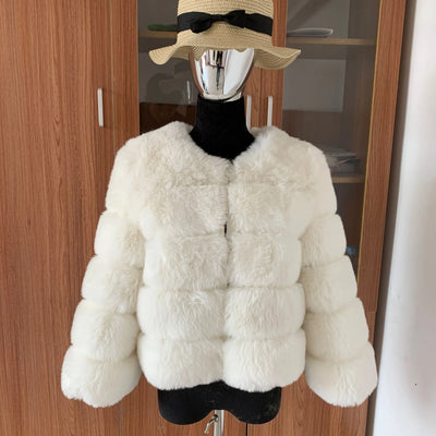 Winter coat for faux fur coat women new outerwear Fox fur short coat Fake fur  jacket furry fluffy jacket luxury woman fur Fake