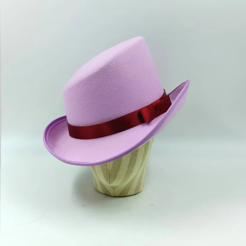 Men Top hat Magician Presidential high hat British jazz top hats male gentleman flat felt hat 2024 sombrero de copa británico