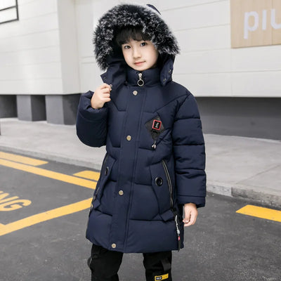 2023 Children Warm Clothing toddler boy Clothes Teen Down Cotton Padded Winter Jackets Hooded Coat Thicken Outerwear Kids Parka