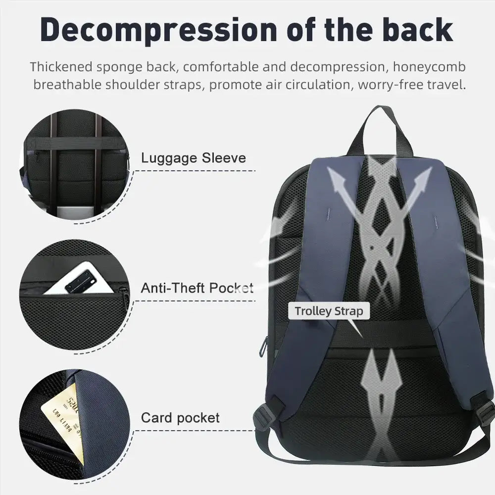 HK Business Backpack For Men Expandable Waterproof 17" Laptop Bags Daily Work School Backpack YKK Zipper Slim Backpack With USB