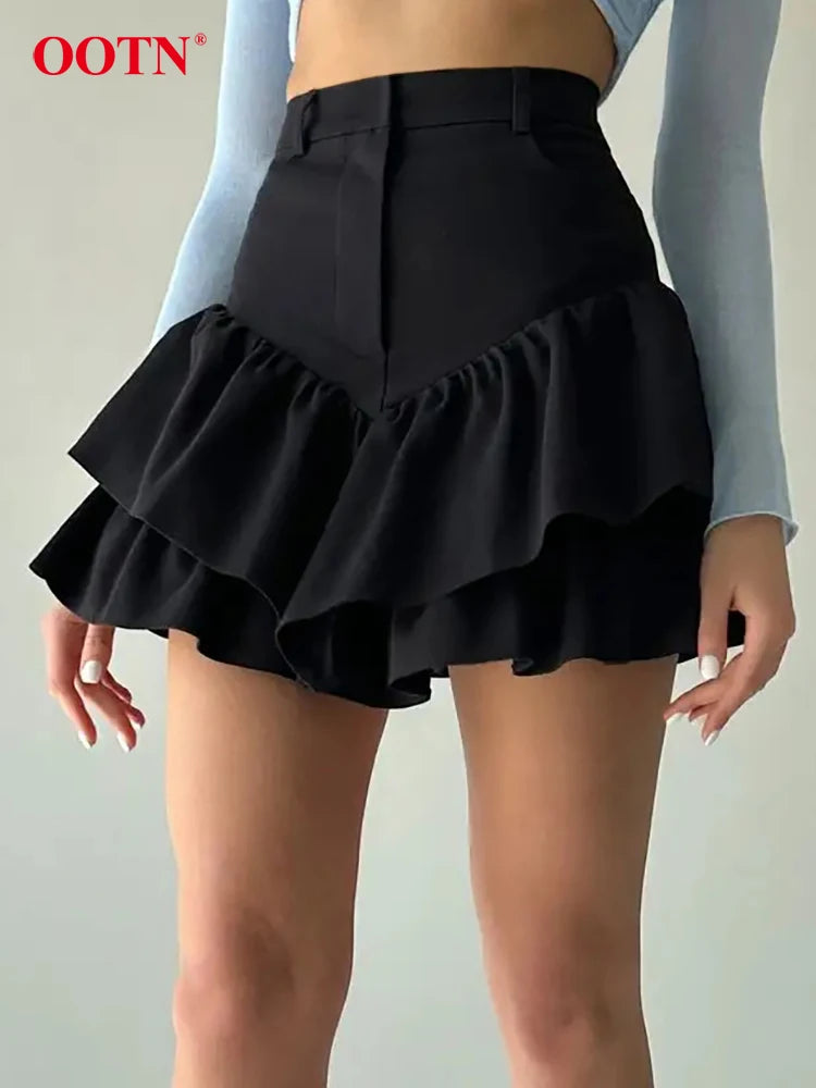 OOTN Street Black High Waist Shorts Skirts Summer Sexy Mini Shorts Female Spring Casual Cotton Linen Zipper Shorts Women 2024