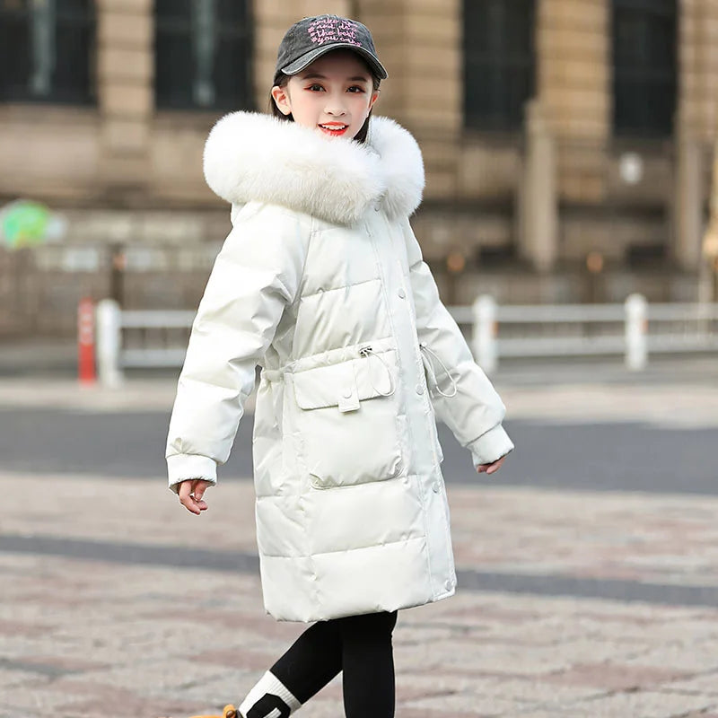 2024 Winter Thicken warm Down jacket Girls clothing kids toddler girl clothes Parka Hooded Children Outerwear Coats snow suit