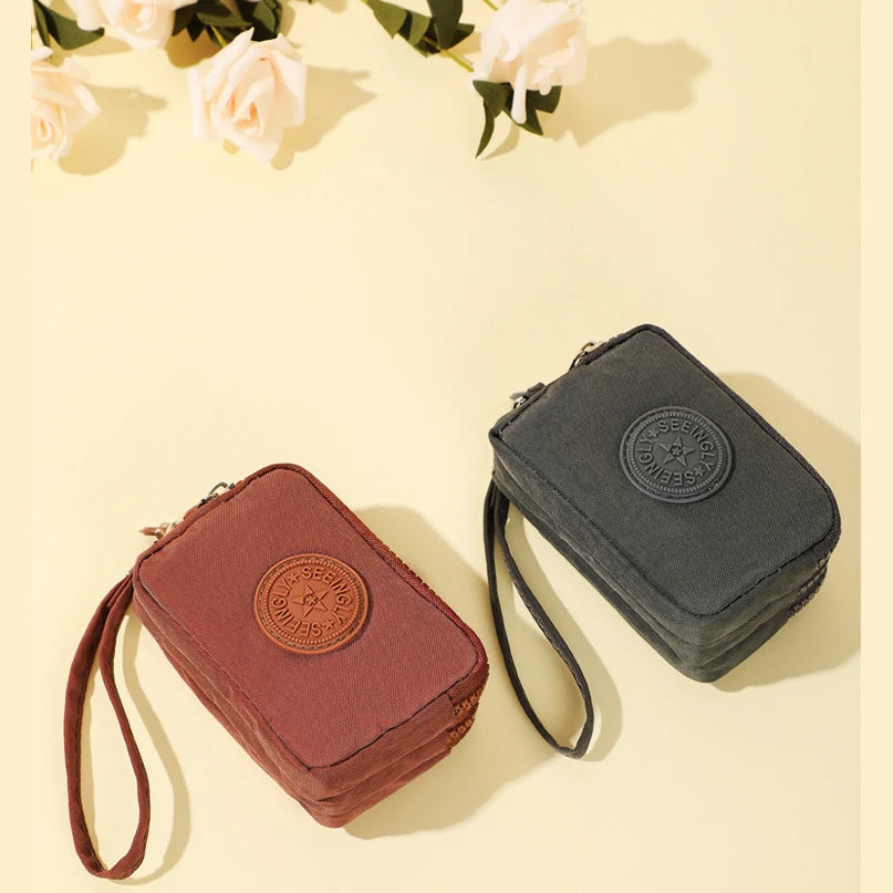 Mini Bag with Triple Zipped Portable Women Wallets Phone Pouch New Fashion Big Capacity Women Wallet Make-up Bag Coin Purse