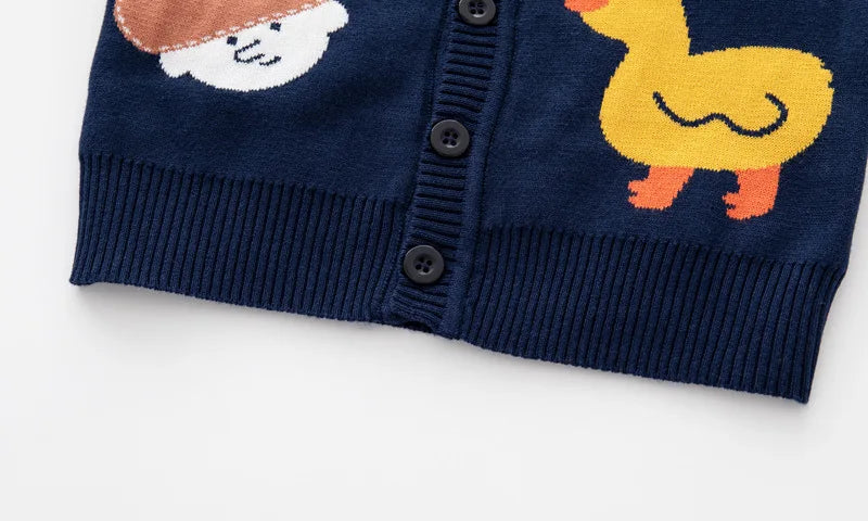 2-8T Kid Baby Boys Girls Winter Clothes Toddler Cute Infant Sweater Cardigan Knit Top Animal Print Infant Knitwear Coat Outfit