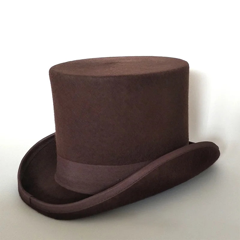 Men Top hat Magician Presidential high hat British jazz top hats male gentleman flat felt hat 2024 sombrero de copa británico