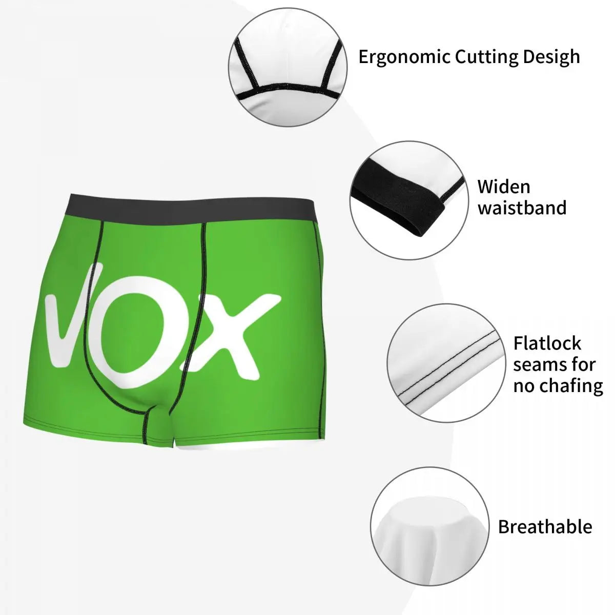 Custom Spain Vox Flag Underwear Men Breathbale Spanish Political Party Boxer Briefs Shorts Panties Soft Underpants For Homme