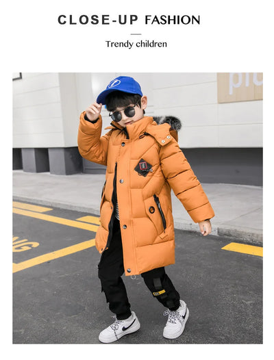 2023 Children Warm Clothing toddler boy Clothes Teen Down Cotton Padded Winter Jackets Hooded Coat Thicken Outerwear Kids Parka