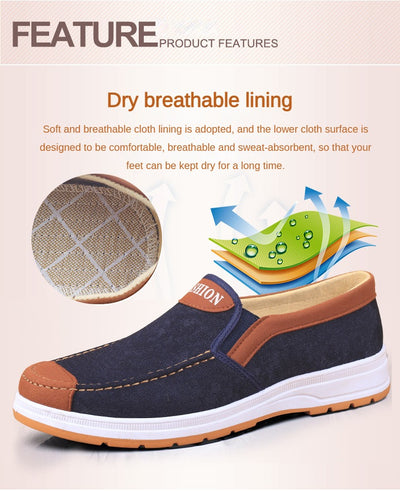 2023 Spring and Autumn Men Fashion Casual Shoes Trend Canvas Shoes Cover Feet Men Flat Shoes Lightweight and Soft Walking Shoes