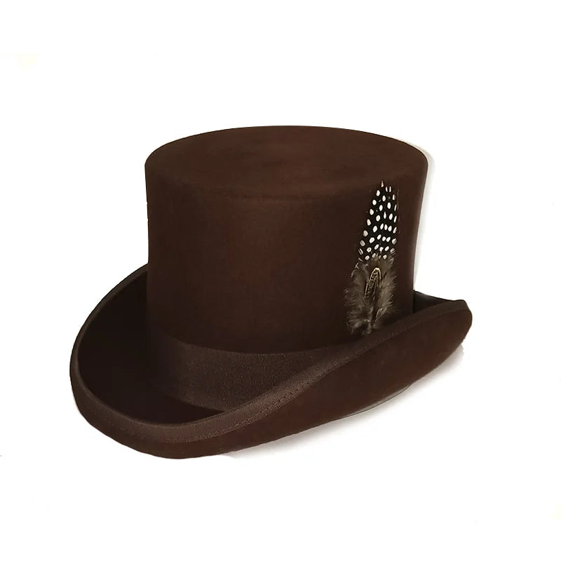 Men Top hat Magician Presidential high hat British jazz top hats male gentleman flat felt hat 2024 sombrero de copa británico