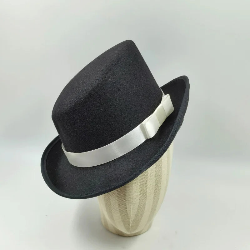 Men Top hat Magician Presidential high hat British jazz top hats male gentleman flat felt hat 2024 sombrero de copa británico