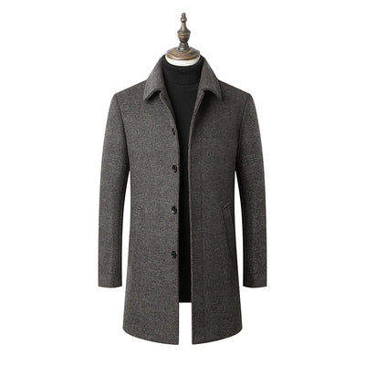 Men Wool Coat Winter Woolen Coat Pea coat Autumn Wool Long Jacket Man Cashmere Coats Mens Wool Blend Coat Overcoat Outdoor Coat