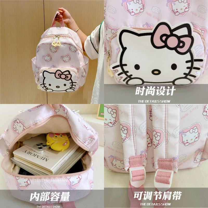 Kawaii Sanrio Hello Kitty School Bag Cute Kuromi Cinnamoroll Backpack Schoolbag My Melody Bag High Capacity Kids Christmas Gift