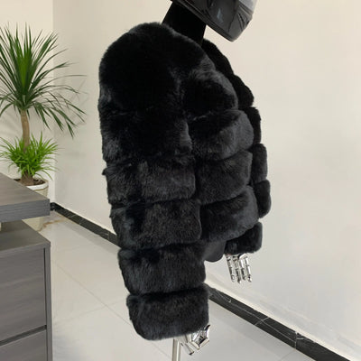 Winter coat for faux fur coat women new outerwear Fox fur short coat Fake fur  jacket furry fluffy jacket luxury woman fur Fake