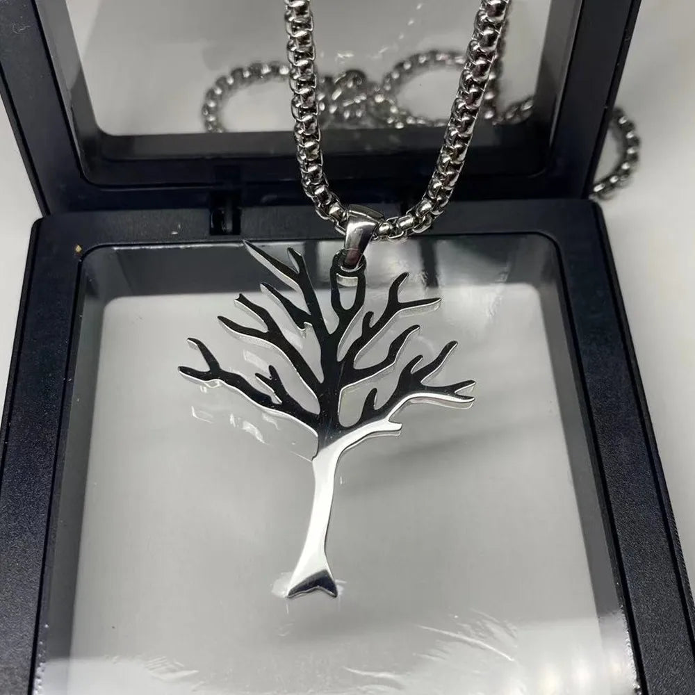 Titanium Steel Tree of Life Pendant Necklace Hip Hop Style High Quality Stainless Steel Jewelry for Men and Women Free shipping