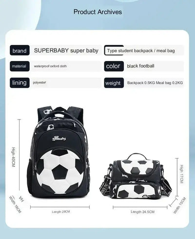 Football School Bags for Boys Shoulder Backpack Bagutte Children Spinal Protection Light Big Capacity Waterproof Backpack Kids