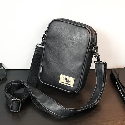 Men's Cross Shoulder Bag Small Crossbody Bags for Man 2024 Leather Fashion Sling Messenger Mobile Phone Bags Mini Male Handbag