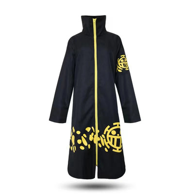 Anime One Piece Trafalgar D. Water Law Long Windbreaker Cosplay Costume Man Halloween Costume Trafalgar Coat Windbreaker Jacket