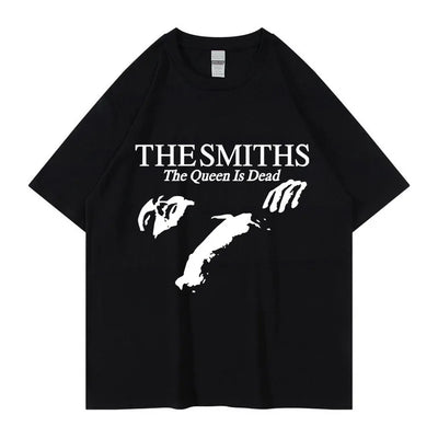 Men Cotton T Shirt Summer Tops The Smiths "The Queen Is Dead" - T-Shirt, 1980's Indie, Morrissey Bigger Size Homme Black T-shirt