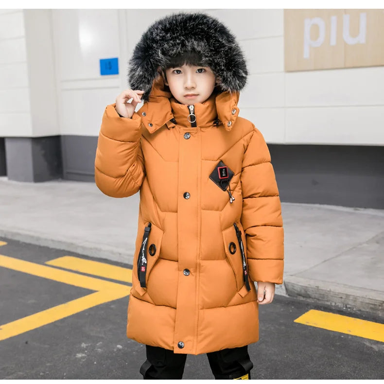 2023 Children Warm Clothing toddler boy Clothes Teen Down Cotton Padded Winter Jackets Hooded Coat Thicken Outerwear Kids Parka