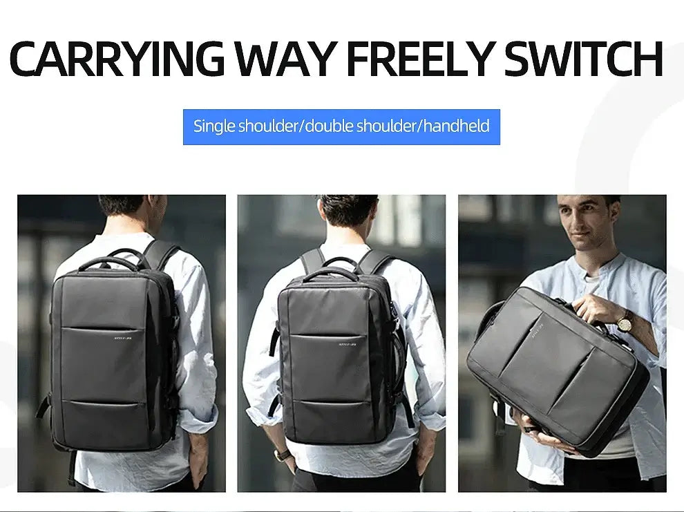 HK Travel Backpack Men Business Backpack Expandable School Bag Large Capacity 15.6" Laptop Waterproof Fashion Backpack with USB