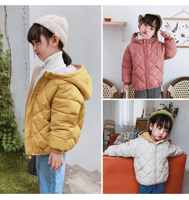 Casual Baby Girls Winter Clothes Kids Light Down Coats with Hoodie Spring Girl Jacket Toddler Children Clothing for Boys Coat