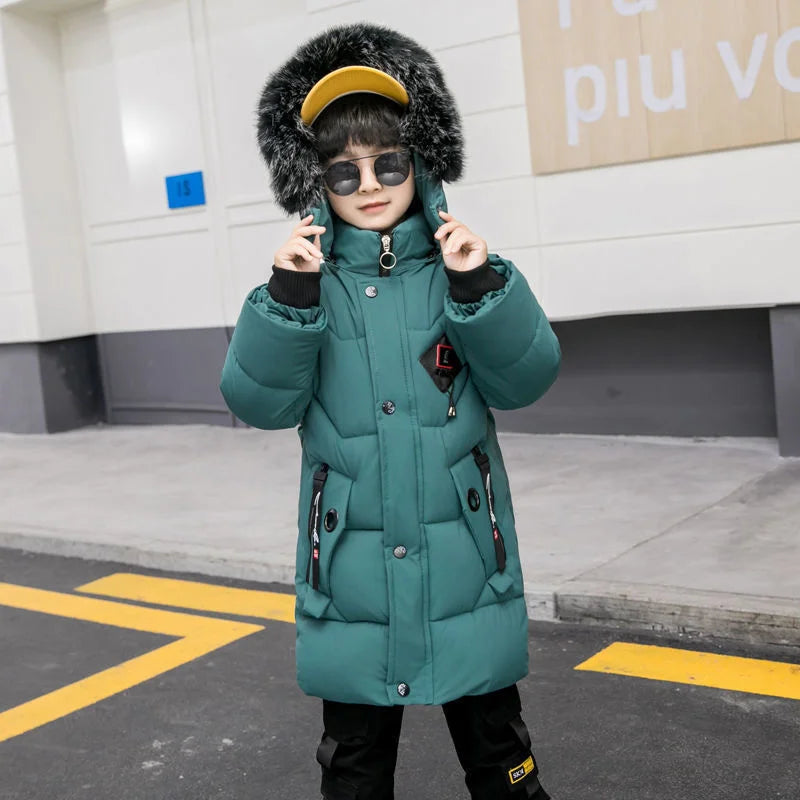 2023 Children Warm Clothing toddler boy Clothes Teen Down Cotton Padded Winter Jackets Hooded Coat Thicken Outerwear Kids Parka