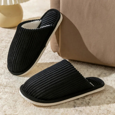 Winter Warm Plush Men Slippers Non Slip Soft Shoes Comfort Flat Heel Indoor Bedroom Couple's Slippers for Home Shoes in Autumn