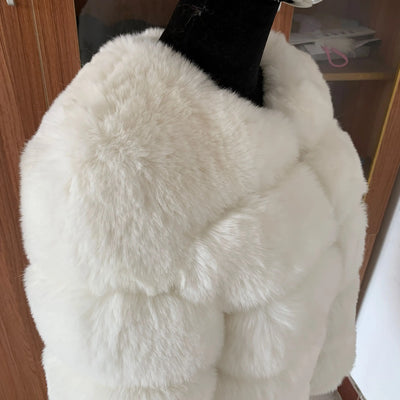 Winter coat for faux fur coat women new outerwear Fox fur short coat Fake fur  jacket furry fluffy jacket luxury woman fur Fake