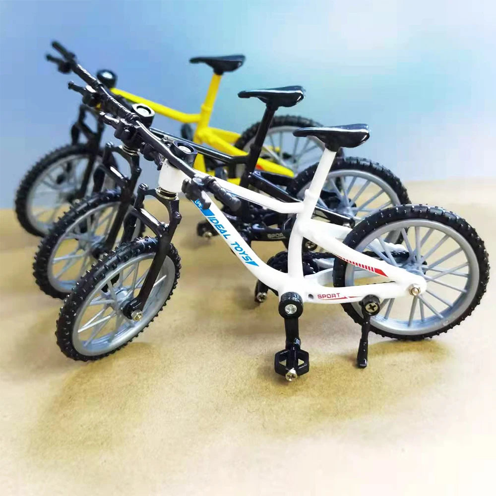 Mini Finger Mountain Bikes Diecast Nickel Alloy Stents Finger Bicycle Children Novelty Gag Toys Model Mini Portable Bike For Kid