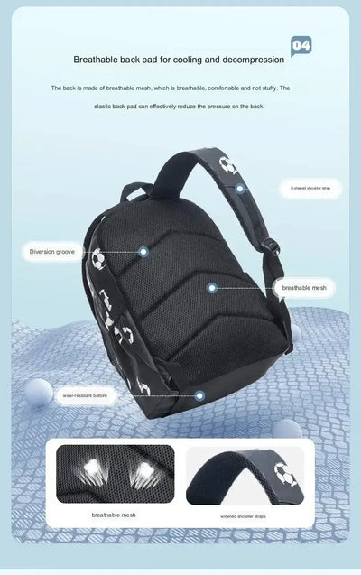 Football School Bags for Boys Shoulder Backpack Bagutte Children Spinal Protection Light Big Capacity Waterproof Backpack Kids