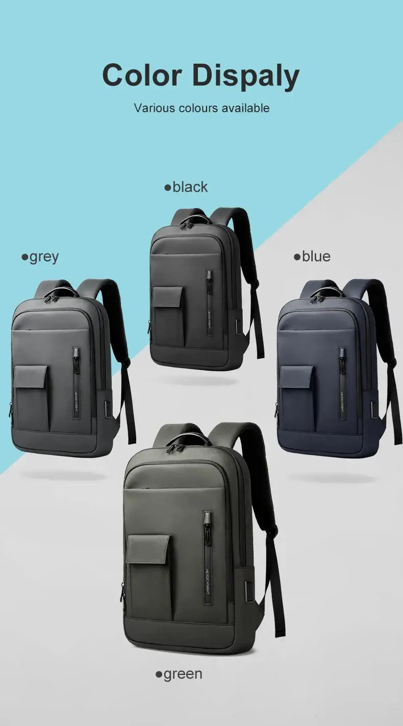 HK Slim 15.6'' Laptop Backpack Men's Business Backpacks with USB Port Lightweight Work Bag for College Daily Travel Back Pack