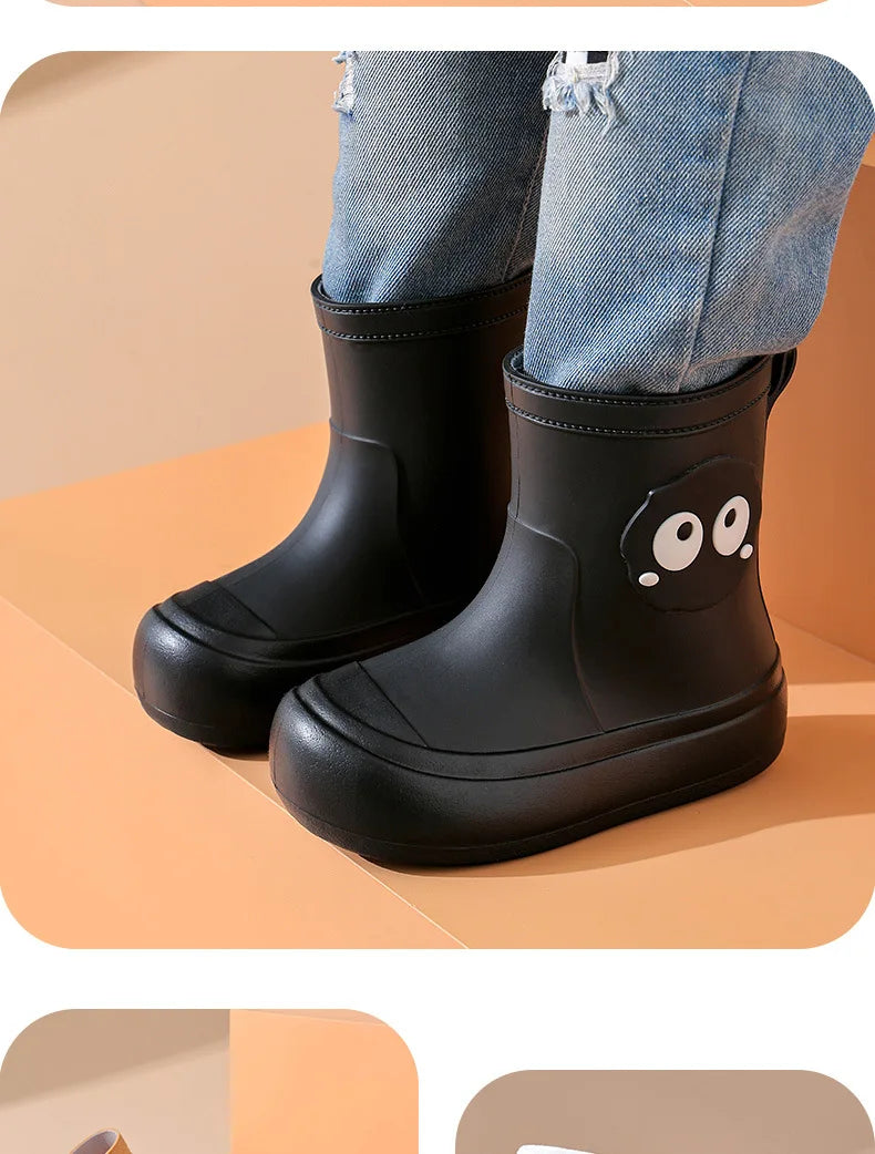 New Toddler Kids Rain Boots Children Cartoon Rain Boot Cartoon Cute Shoes for Boys Girls Waterproof EVA Non Slip Short Boots