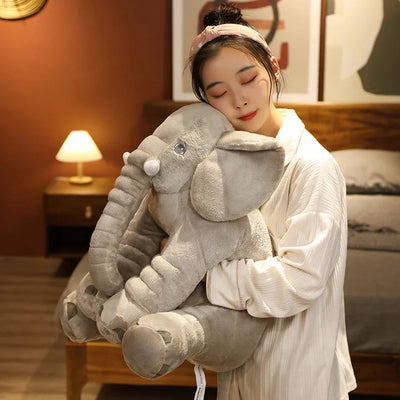 40cm 60cm 80cm Kawaii Plush Elephant Doll Toy Kids Play Back Cushion Cute Stuffed Elephant Child Accompany Doll Xmas Gift