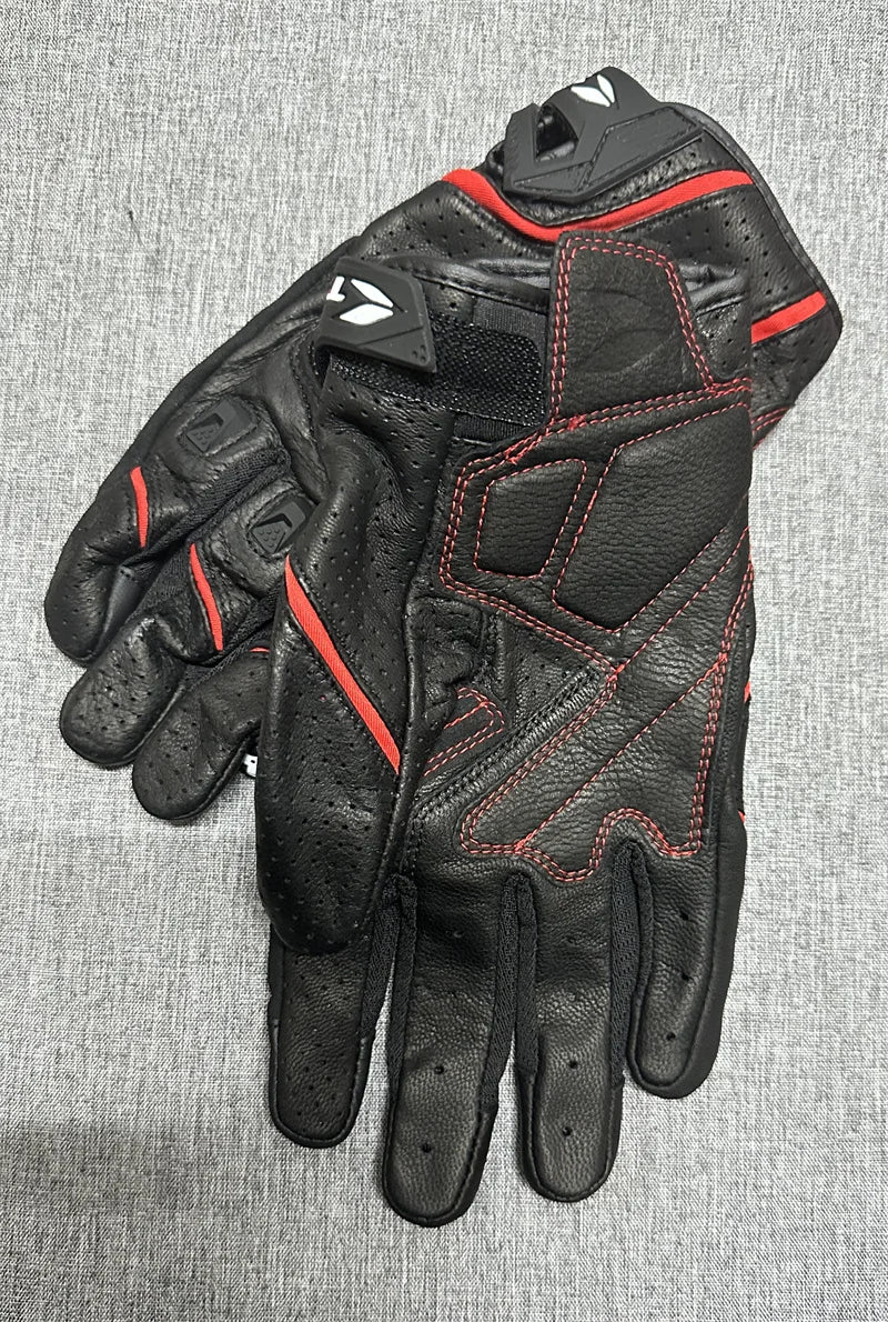 Motorcycle Gloves Black Racing Genuine Leather Motorbike White Road Riding Team Glove Men Summer Winter Touch Screen