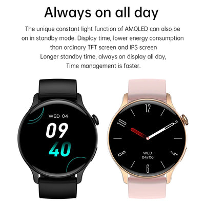 Xiaomi Mijia New Women Bluetooth Call Smartwatch Always Display Time Heart Rate Sports Health Monitoring Music GT4 Smart Watches