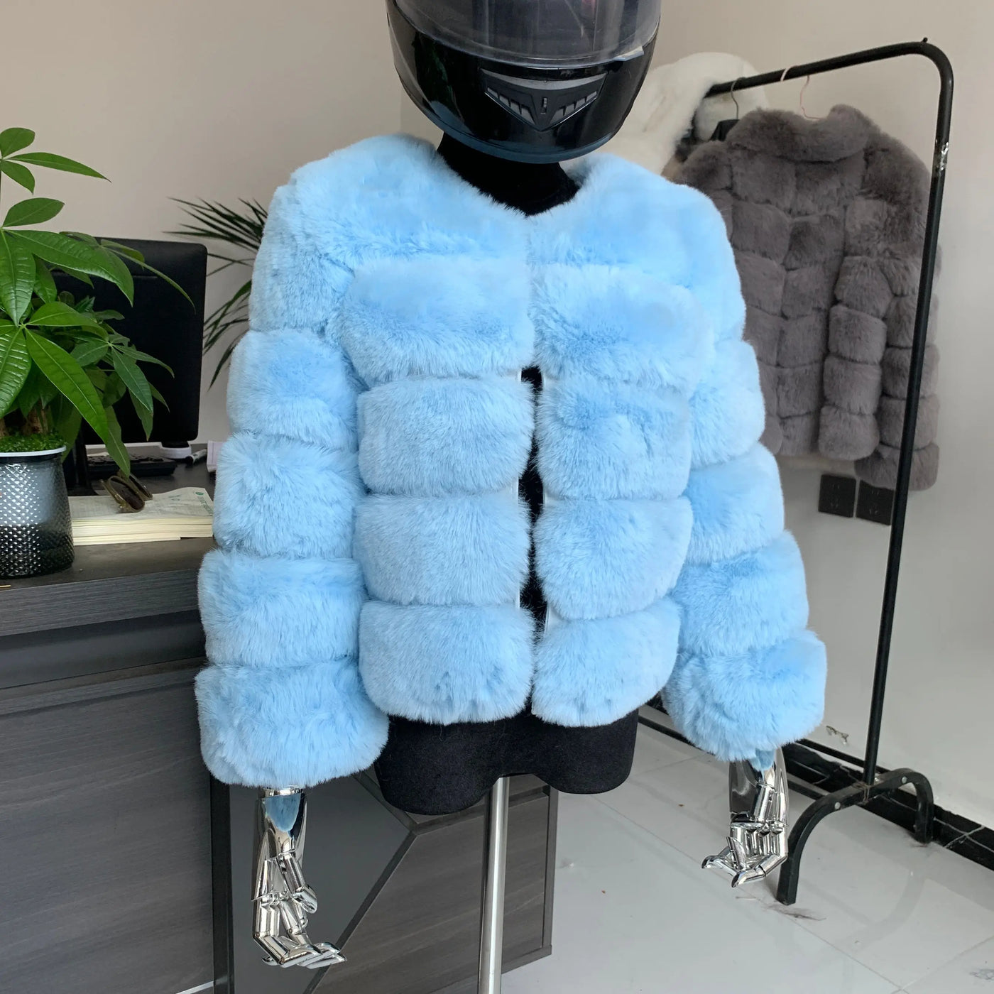 Winter coat for faux fur coat women new outerwear Fox fur short coat Fake fur  jacket furry fluffy jacket luxury woman fur Fake