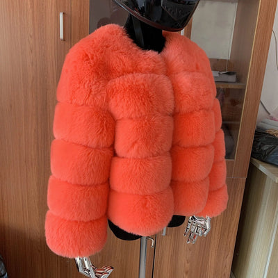 Winter coat for faux fur coat women new outerwear Fox fur short coat Fake fur  jacket furry fluffy jacket luxury woman fur Fake